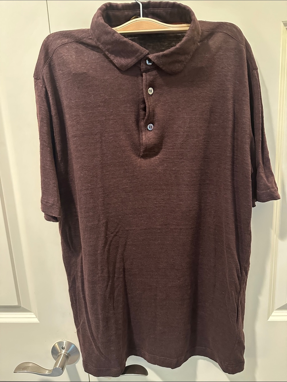 Loro Piana Men's Polo in Deep Burgundy - Picture 6 of 13